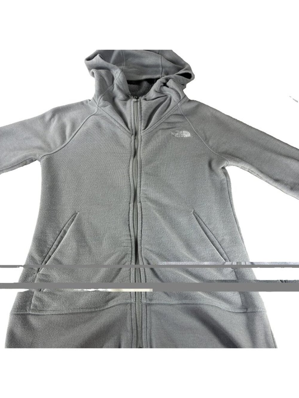 The North Face Performance Fleece Full Zip Hoodie Jacket Womens Size Medium Grey